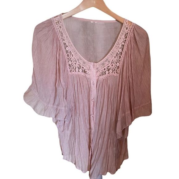 Tops - Gorgeous Boho Blouse - Dusty Rose - Pink Color - Size Medium